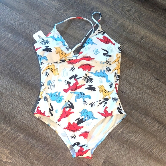 NWT Women's Dinosaur One-piece Swimsuit - Picture 1 of 6